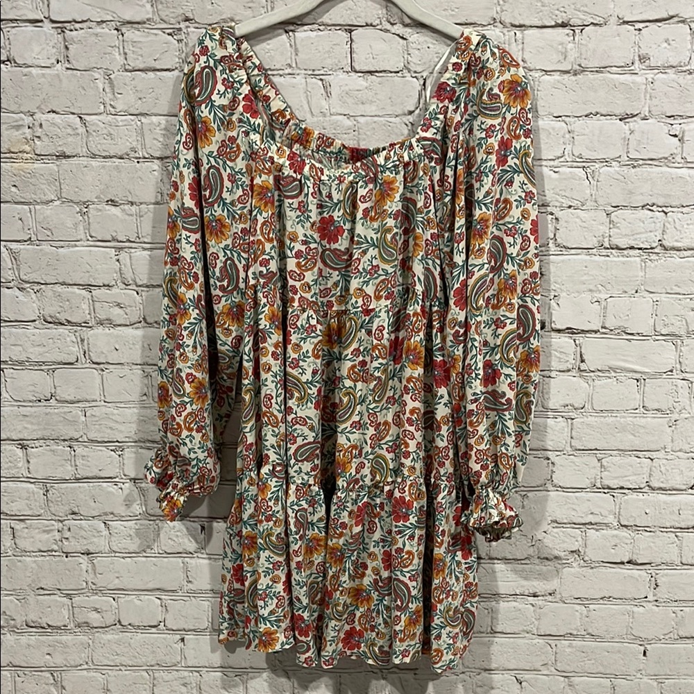 Patrons of Peace Floral Dress - Red, Green, Orange